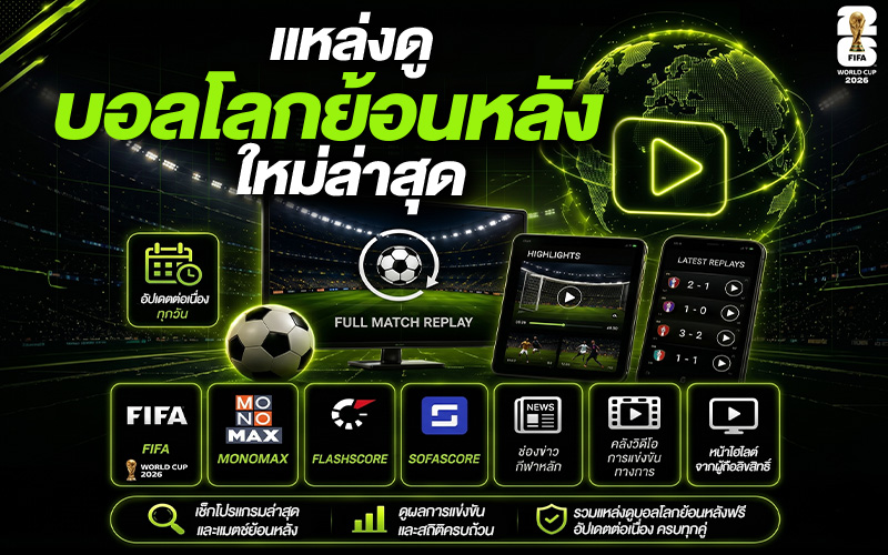 แหล่งดูบอลโลกย้อนหลัง ใหม่ล่าสุด