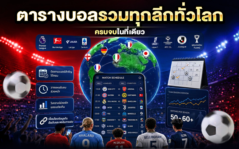 ตารางบอลรวมทุกลีกทั่วโลก ครบจบในที่เดียว