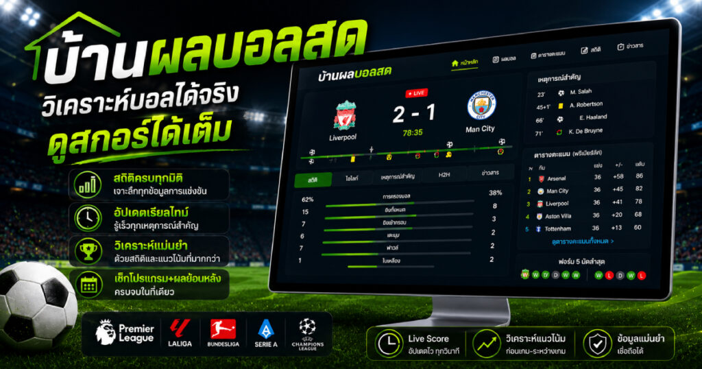 บ้านผลบอลสดวิเคราะห์บอลได้จริง
