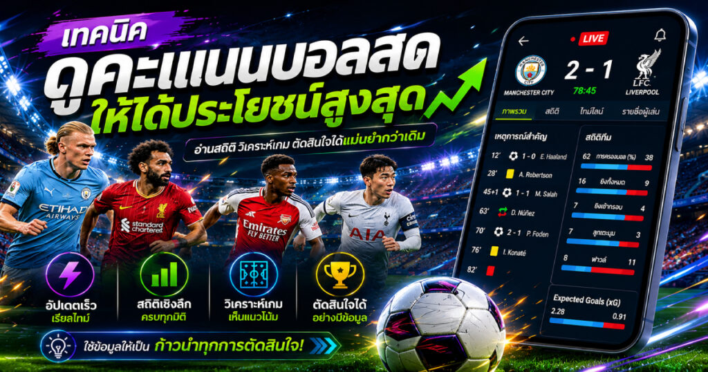เทคนิคดูคะแนนบอลสด