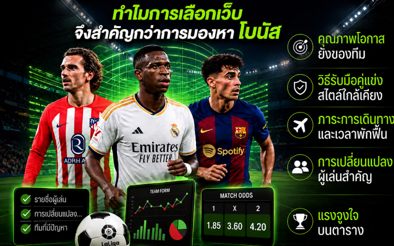 ทำไมการเลือกเว็บจึงสำคัญกว่ามองหาโบนัส