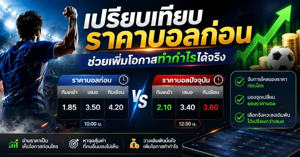 เปรียบเทียบราคาบอล เพิ่มโอกาสทำกำไร
