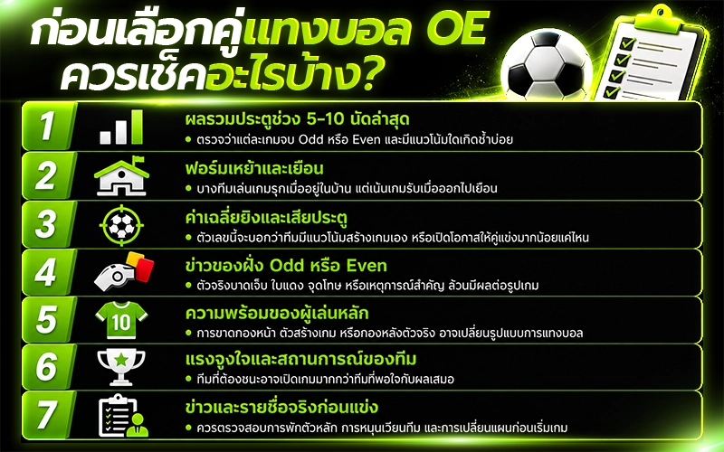 ก่อนเลือกคู่แทงบอล OE ควรเช็กอะไรบ้าง?