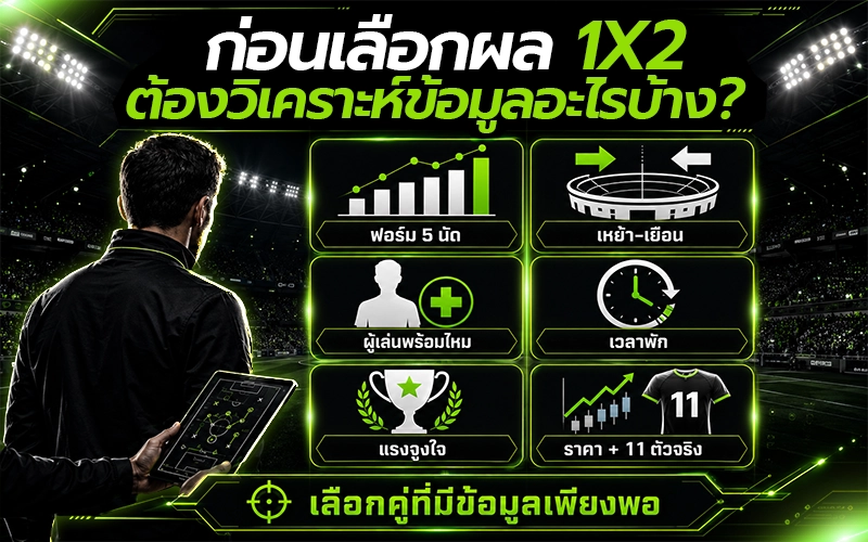 ก่อนเลือกผล 1X2 ต้องวิเคราะห์ข้อมูลอะไรบ้าง?