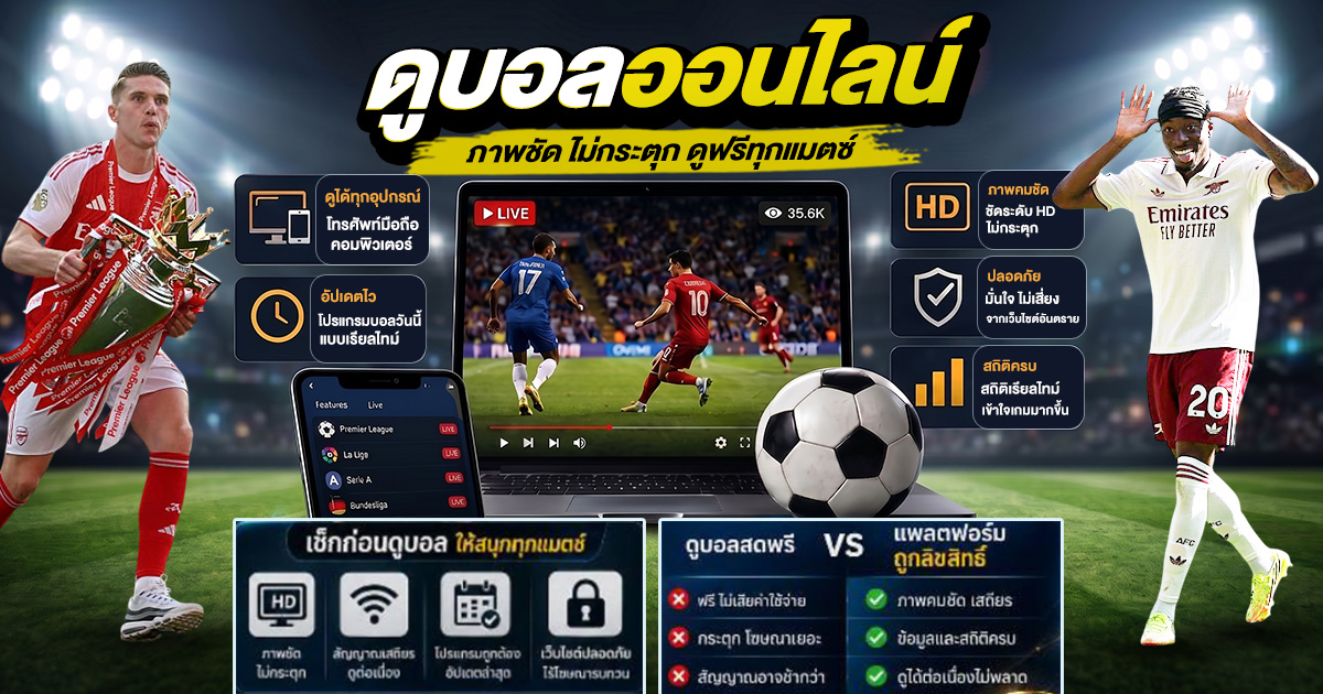 ดูบอลออนไลน์-ภาพชัดไม่กระตุก-ดูฟรีทุกแมตซ์