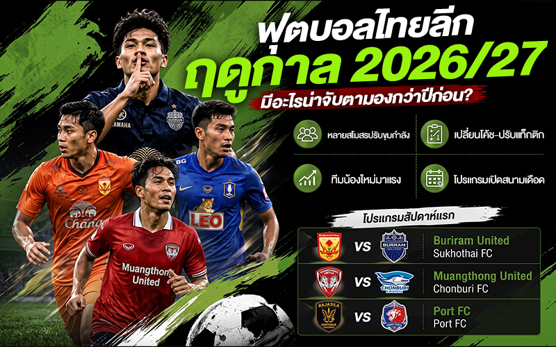 ฟุตบอลไทยลีก ฤดูกาล 2026/27 มีอะไรน่าจับตามองกว่าปีก่อน?