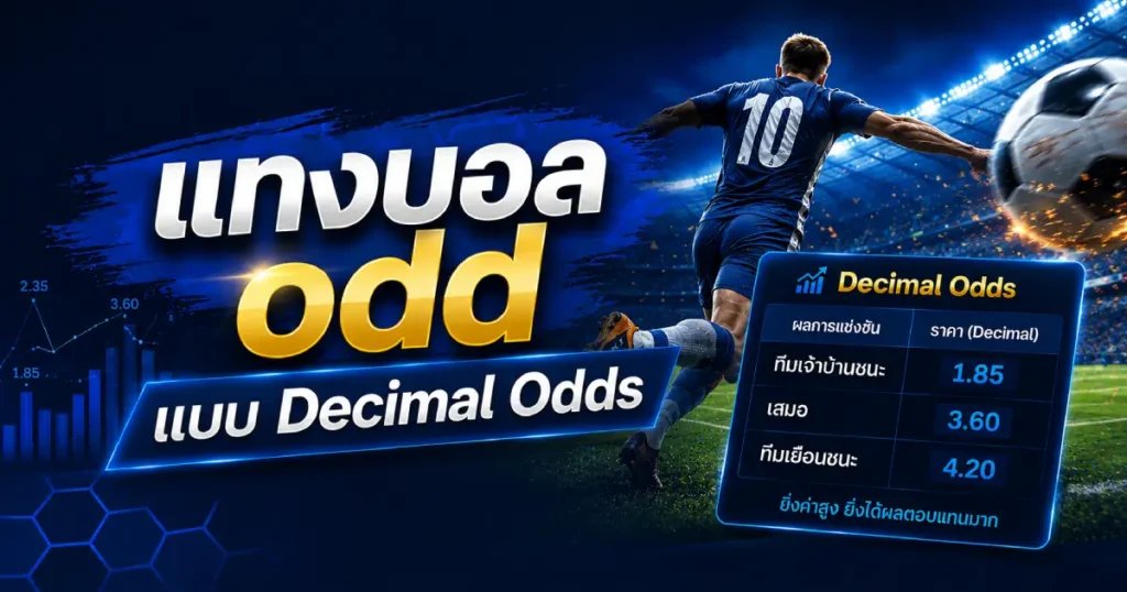แทงบอล odd แบบ Decimal Odds