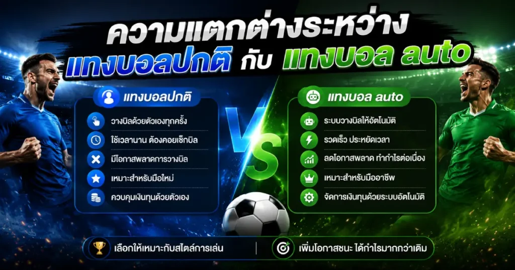 แทงบอลปกติกับแทงบอล auto