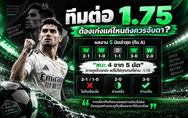 ทีมต่อ 1.75 ต้องชนะเท่าไร