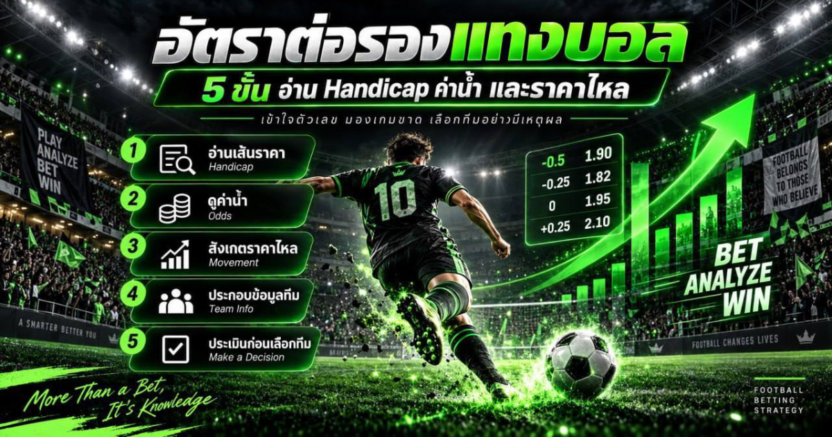 วิธีอ่านอัตราต่อรองแทงบอล